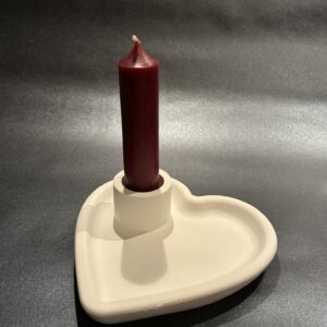 Herz Teller mit Stabkerzenhalter