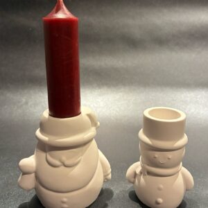 Stabkerzenhalter Schneemann und Nikolaus